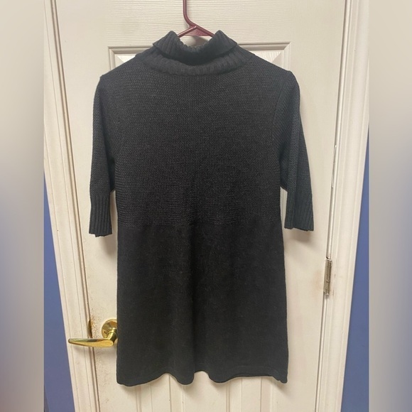 EILEEN FISHER Merino Wool Contrast Stitch Sweater Dress size Small - Picture 7 of 11